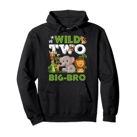 Wild Two Big Brother Zoo Birthday Safari Jungle Animals Pullover Hoodie