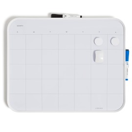 U Brands Modern Bevel Dry Erase Calendar Value Pack, Office Supplies, Includes Markers, Magnets, Eraser, 16” x 20”