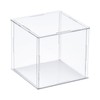 TA-VIGOR Acrylic Clear Display Box, 20 x 20 x 20cm Assemble Countertop Case Cube Storage Box Organizer Stand Dustproof Protection Showcase with White Base for Collectibles Storage