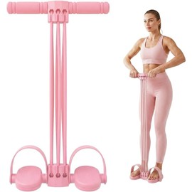 Genérico Bandas Resistencia Pedal Manijas 2026, 6 Tubos Hule Natural, Estiramiento Abdomen Brazos Piernas