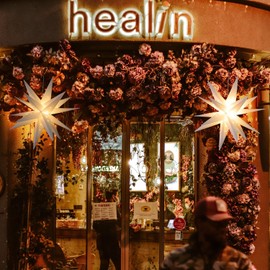 FUCHSUN 13.8" LED Moravian Star Light, Outdoor Hanging Stars Lights 3D Christmas Tree Topper Star for Ceiling Balcony Xmas Party Porch Room Wedding Ballroom Holiday Decoration, Battery Powered & Timer