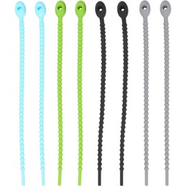 Bridas de Silicona Reutilizables Holibanna 024YZ1004I07M – Pack 8 de colores
