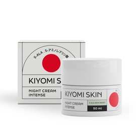 KIYOMI SKIN Regenerating Night Cream Intensive 50 ml - with 5-ALA, Ceramide and Resveratrol - for Dry Skin, Dermatest Very Good, Vegan Face Cream for the Night Face Care Night Cream