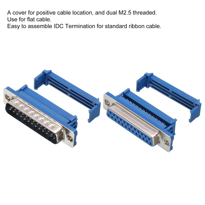 sourcing map 5Pairs D-SUB DB25 25 Pin IDC Crimp Connector