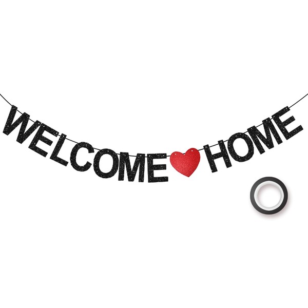 Koliphy Ghirlanda Welcome Home, Nero Decorazioni Feste di Welcome Home per le Vacanze in Famiglia di Ritorno a Casa