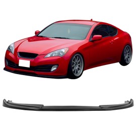 IKON MOTORSPORTS Front Bumper Lip Compatible With 2010-2012 Hyundai Genesis Coupe, Sport Style PU Black