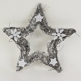 Star, made of vines with stars, limed 25 cm