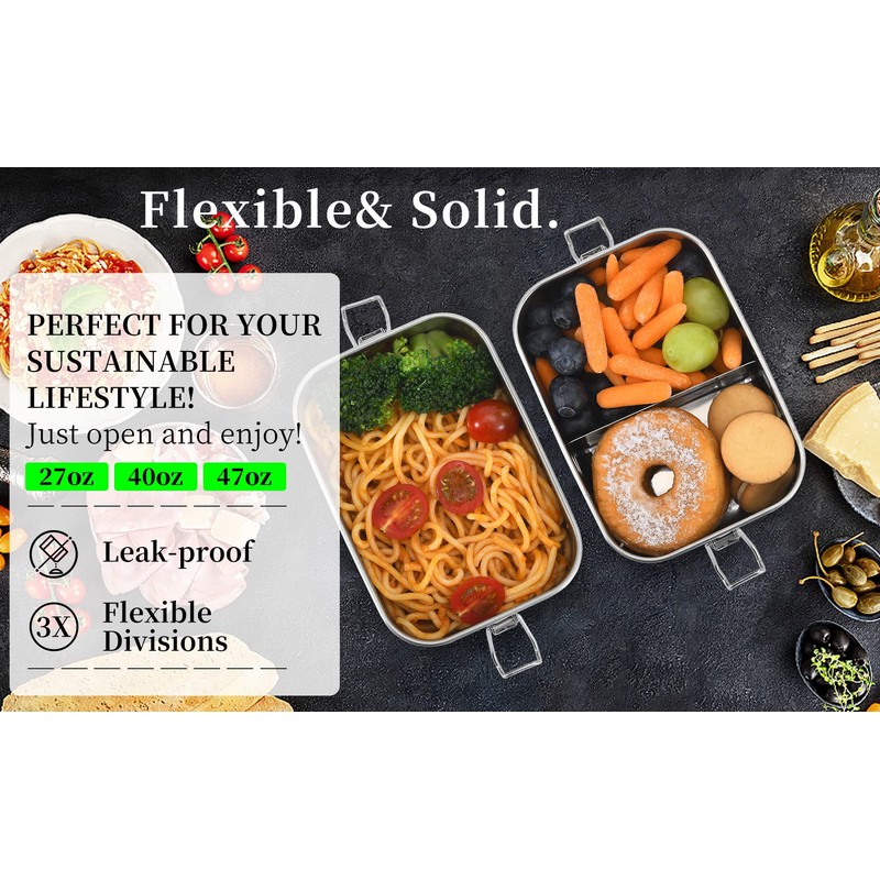 UPTRUST Leak Proof Stainless Steel Lunch Food Container, Large Bento