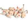 emours 12 Piece Pack Rattle Furry Mice Cat Toy Realistic