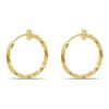 Clip On Spring Hoop Earrings for Non-Pierced Ears (17mm, Gold-Tone