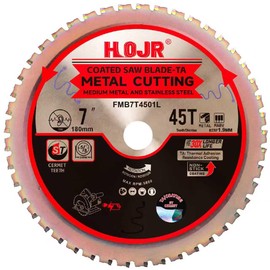 HOJR Dia 7"(180mm) 45-Tooth Arbor 20mm Metal Cutting Circular Saw Blade,for Steel and Stainless Steel,The Cutting Head uses a Special Anti-Heat Sticking Coating,FMB 7 inch 45-Tooth 20mm -TA