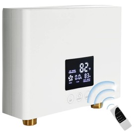DAORDAER Electric Tankless Water Heater 3000W 110V, Instant On-Demand Hot Water System with Digital Display & Remote Control, Bathroom/Kitchen, Constant Temperature, WHRITE with Plug (110V/3000W)