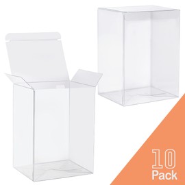 JDS Pop Protector Case for 4 Inch Funko Pop Figures (10 Pack) Strong Extra Thick Crystal Clear Heavy Duty Plastic Display Box - Perfect for Vinyl Figures & Protective Film Locking Tab 100% Recyclable