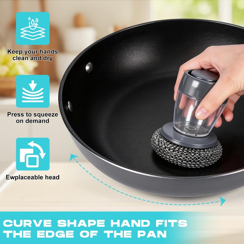 Comfort Grip Soap Dispensing Kitchen Scrub, 2026 Soap Dispenser Cleaning,