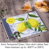 Lemons & Olives Glass Cutting Board, 14-7/8 by 11-3/4-Inch