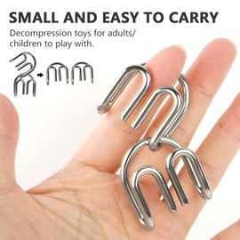 Holzsammlung 8 Pieces Metal Puzzle Metal Puzzle Set IQ Games Patience Game Skill Game Metal Puzzle Thinking Games Toy Mini Gift for Adults and Children