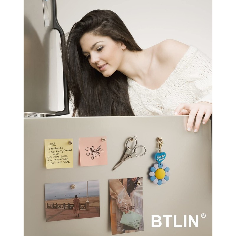 BTLIN Fridge Magnets Strong, Neodymium Magnetic Push Pins Heavy Duty