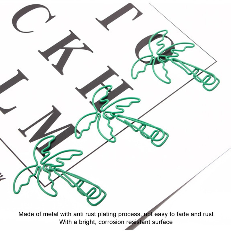 100pcs Paper Clips Portable Mini Electroplating Green Tree Pink Strawberry