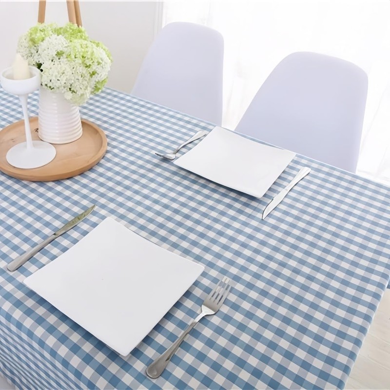 Wonhomke Simple Small Plaid Table cloth Polyester Cotton Tablecloth Square