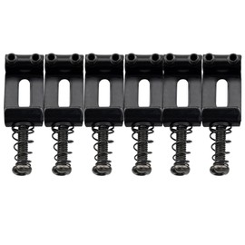 Musiclily Pro 10.5mm Steel Vintage Style Guitar Tremolo Bridge Saddles for Strat Stratocaster Electric Guitar,Black(Set of 6)
