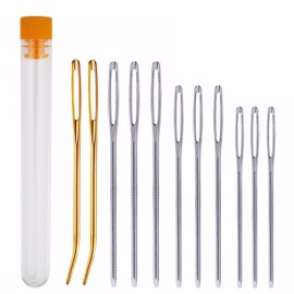 DELUXEFOX Jumbo Crochet Knitting Knitting Needles (Set of 11) Wool Needles Yarn Binding Needle Stitching Needle Knitting Needle Stainless Steel Rust Proof Threading Needles for Sewing and Craft