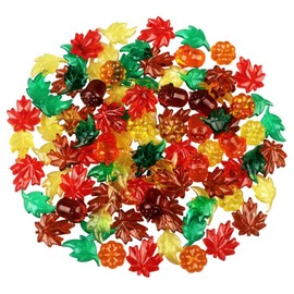Jangostor 200 PCS Acrylic Leaves Mini Pumpkins Acorns Maple Leaves Acrylic Fall Decorations, Thanksgiving Table Scatter Fall Vase Filler Gems for DIY Crafts, Home, Thanksgiving and Autumn Decoration
