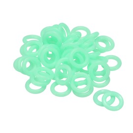 sourcing map 50 Pack Tent Stakes Rings - Tents Nail Ring Tent Accessories Fluorescent Glow in the Dark, Apply to Outdoor/Camping/Hiking (0.59"x 0.12", Green)
