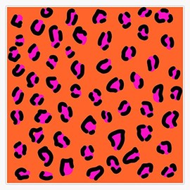 Leyland Designs Pink and Orange Cheetah Print Sticker Outdoor Rated Vinyl Sticker Decal for Windows, Bumpers, Laptops or Crafts 5"
