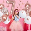 7th Birthday Decorations for Girls with Butterfly Decor and Rose
