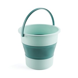 Collapsible Water Bucket, 10L Portable Folding Water Container, Multifunction Foldable Round Tub Water Pot for Fishing, Camping, Car Washing, Home Storage and Outdoors Wash （Green