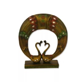 thy collectibles Golden Double Peacock With Shining Glass inlaid