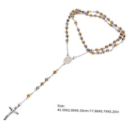 SUPVOX Prayer Beaded Necklace for Baptism Tiny Cross Necklace for Boys for Religious Ceremonies Showers Special Occasions
