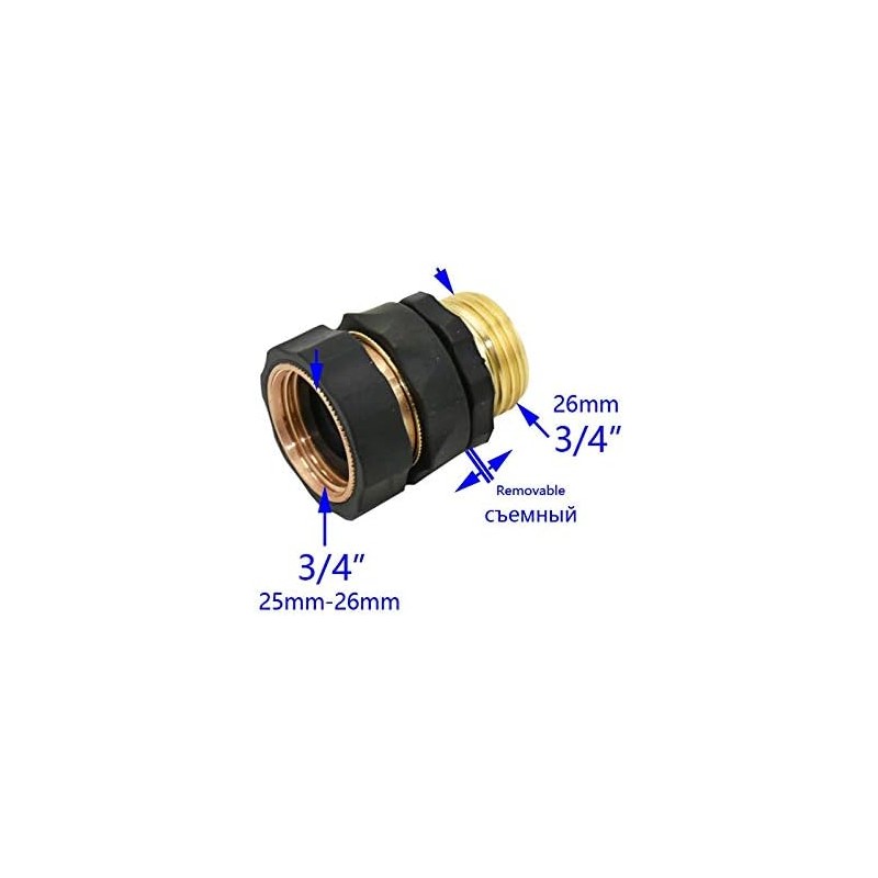 Conector rápido 3/4 de latón para manguera de jardín –