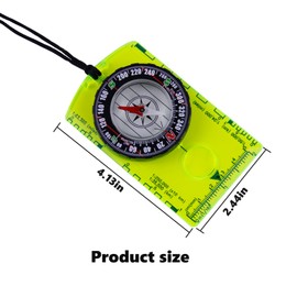 Abvsdu 2 Pieces Orienteering Compass, Superior Hiking Survival Compass for Kids, Hiking Backpacking Compass Scouts Navigation Compass Waterproof Map Reading Compass for Outdoor Camping, ‎Green