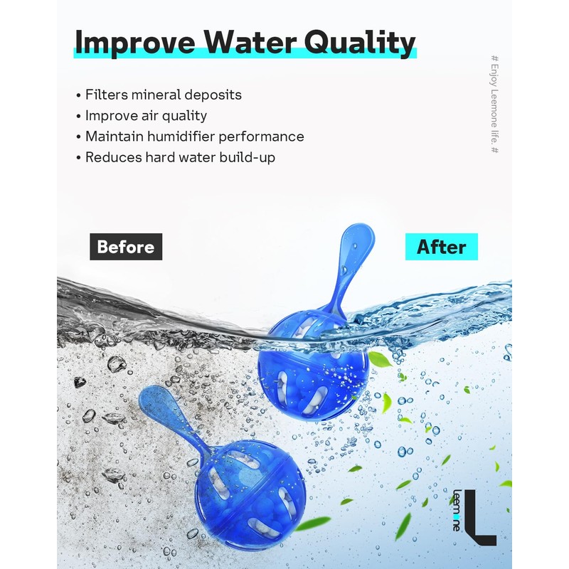 Leemone Humidifier Cleaner 20 Pack, Demineralization Cleaning Ball, Works in