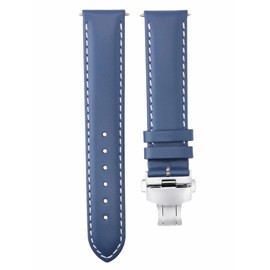 Ewatchparts 18-19-20-22-24mm Genuine Leather Watch Band Strap Smooth With Clasp Compatible With Montblanc