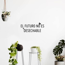 Vinyl Wall Art Decal - El Futuro No ES Desechable/The Future is Not Disposable - 10.5" x 22" - Positive Mind Change Spanish Quote Sticker for Home School Coffee Shop Gym Decor (Black)