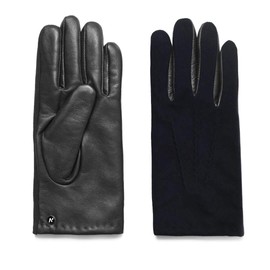 napoSUEDE - touchscreen leather gloves for elegant men made of lamb nappa leather and suede leather in brown, black or dark blue with cashmere lining for winter by napo gloves