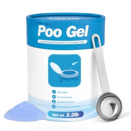 Poesie Poo Urine Absorbent Gel with Reusable Spoon for Portable Toilet Camping Bathroom Poo Urine Powder 125 Uses Net. 2.2lb