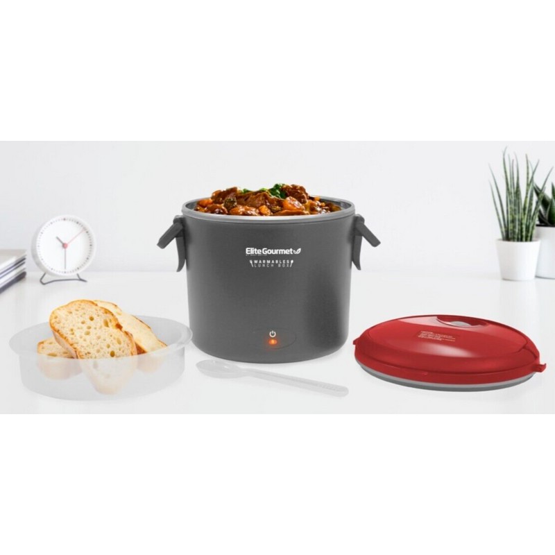 ELITE GOURMET Warmables Electric Lunch Box Food Warmer with Stainless