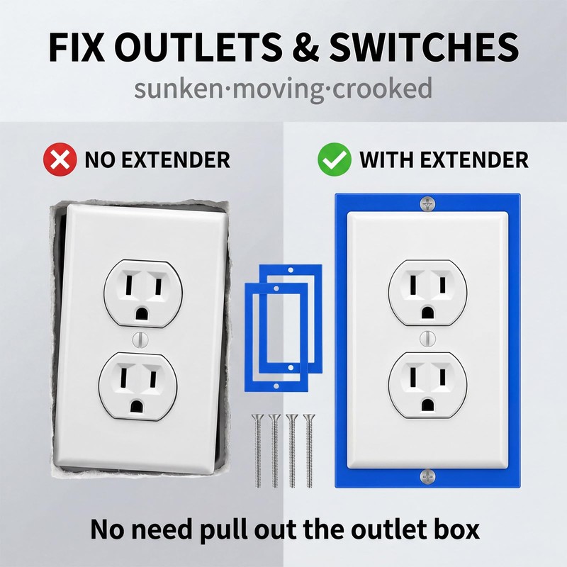 4 PCS 1/4" Single Gang Box Extender, Outlet Box Extender