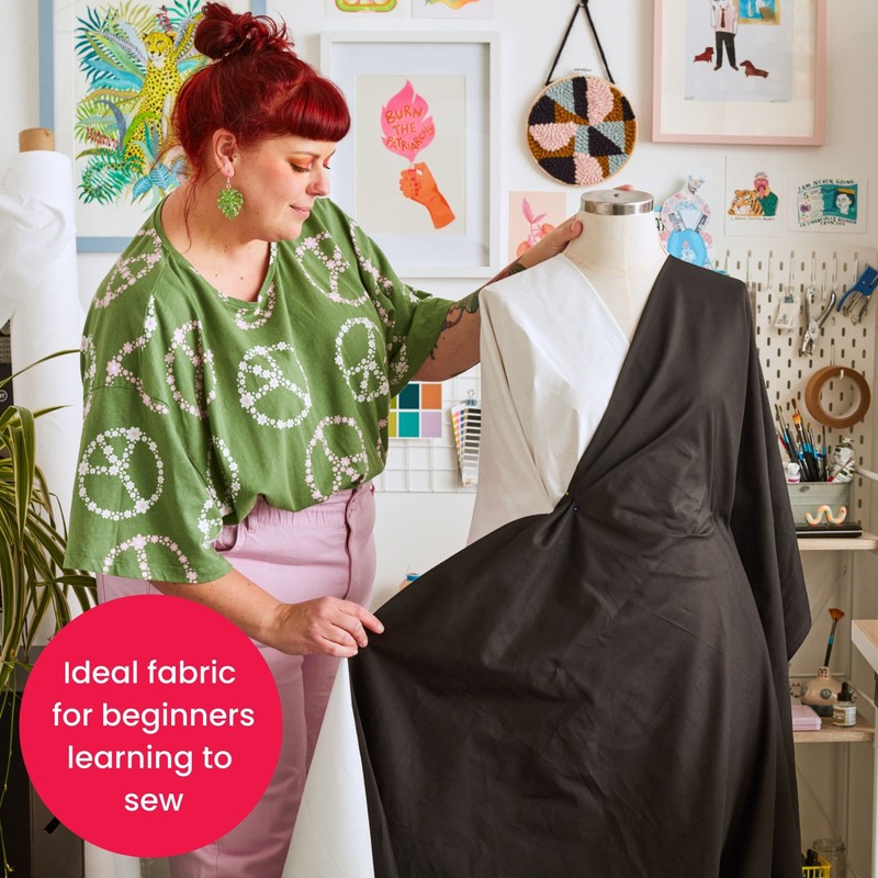 1m Plain White Calico Fabric – 100% Cotton, Optic White Calico