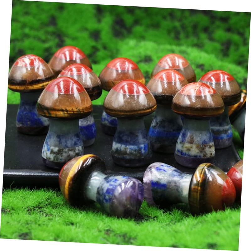 BESPORTBLE Mushroom Shape Stone Decor Unique Natural Stone Adornments for