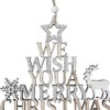Christmas Wooden Merry Christmas Hanging Sign with Reindeer and Snowflake