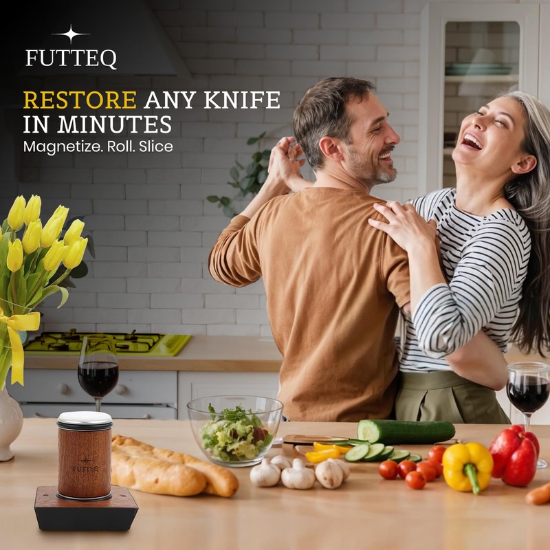 FUTTEQ Rolling Knife Sharpener Kit - Kitchen Knife Sharpener with