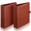 ReliThick 2 Pcs Leather 3 Ring Binder 2" Round Rings