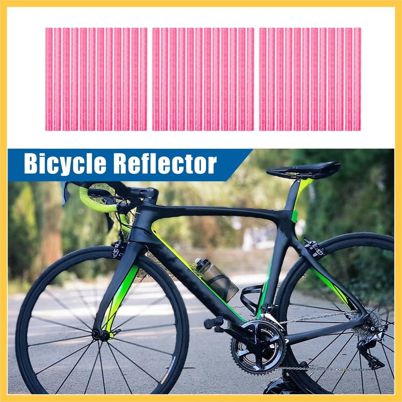 BULLSPANN 36pcs Pink Bicycle Reflector Reflective Edition Durable ABS Night