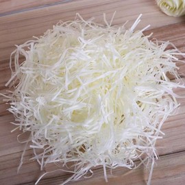 200 g Raffia Filling Material Gift, Beige Hamper Shreds, Raffia Shredded Paper, Gift Filling Material for Gift Box Decoration DIY Party Filling Filling Material Gift Shred Paper Off-White