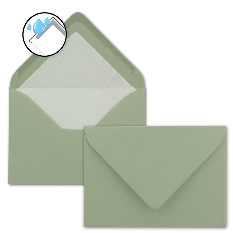 25 x Envelopes in Eucalyptus Green - Envelopes in DIN