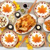 25 Pcs Thanksgiving Paper Plates 7" Fall Maple Leaf Plaid